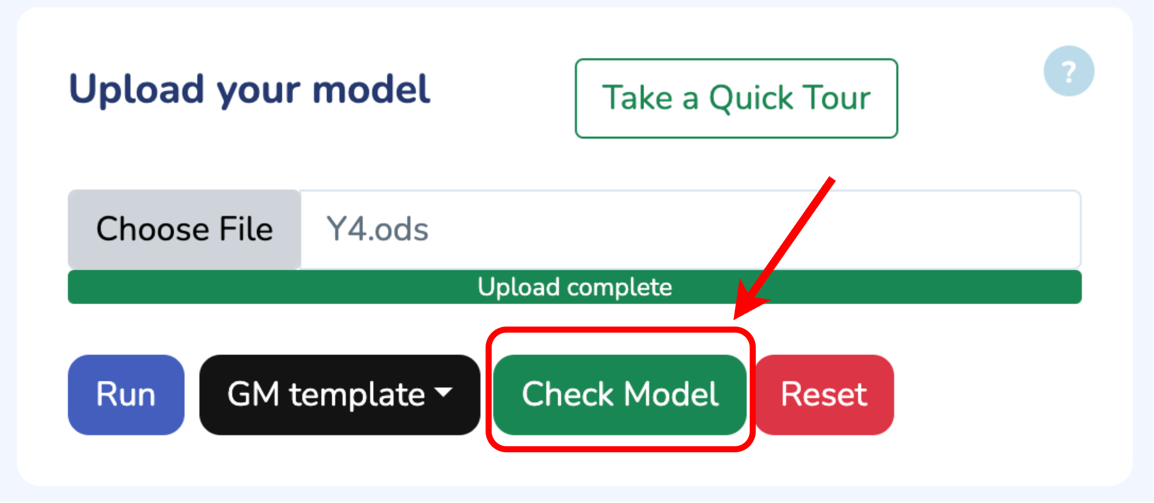 Check Model button