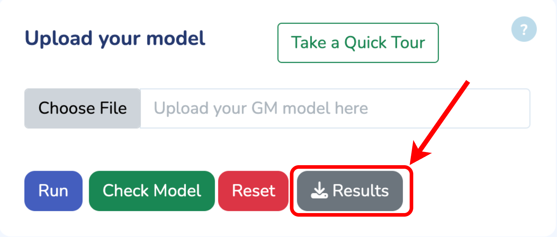 Download results interface